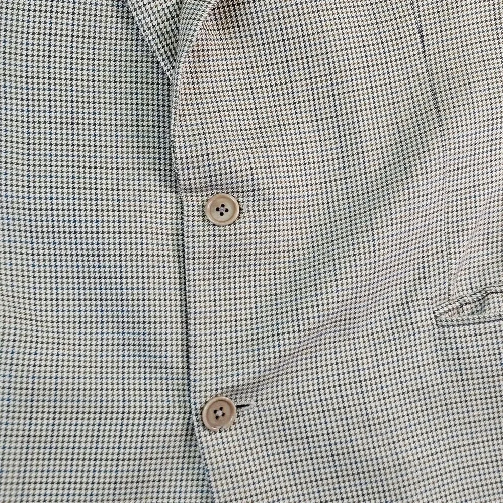 Brooks Brothers Sport Coat Mens 44 Beige Check Silk Wool Blazer Made In Italy